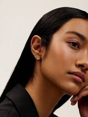 Ted Baker Gold Tone Cherelle Crystal Button Stud Earrings - Image 6 of 7