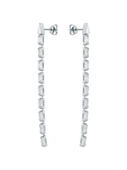 Ted Baker Silver Tone Isalie Crystal Baguette Slinky Drop Earrings - Image 4 of 7