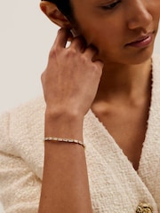Ted Baker Gold Tone Isela Crystal Baguette Slinky Adjustable Bracelet - Image 5 of 7