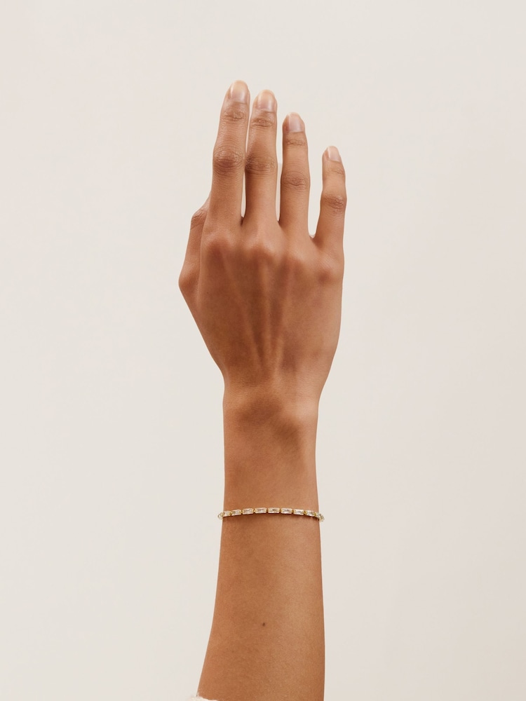 Ted Baker Gold Tone Isela Crystal Baguette Slinky Adjustable Bracelet - Image 7 of 7