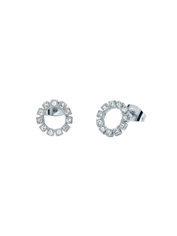 Ted Baker Silver Tone Haliana Halo Crystal Stud Earrings - Image 2 of 5