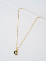 Ted Baker Gold Tone Monella Monogram Button Pendant Necklace - Image 1 of 6