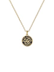 Ted Baker Gold Tone Monella Monogram Button Pendant Necklace - Image 4 of 6