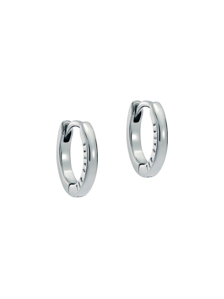 Ted Baker Silver Tone Crislie Logo Hoop Earrings - Image 1 of 6