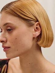 Ted Baker Silver Tone Crislie Logo Hoop Earrings - Image 5 of 6
