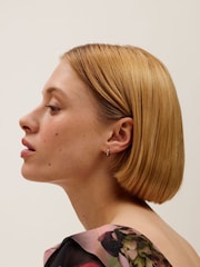Ted Baker Silver Tone Crislie Logo Hoop Earrings - Image 6 of 6