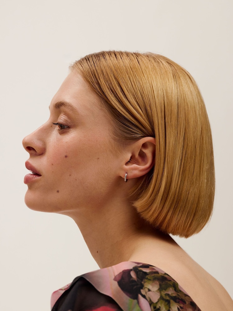 Ted Baker Silver Tone Crislie Logo Hoop Earrings - Image 6 of 6