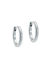 Ted Baker Silver Tone Crisele Logo Hoop Earrings - Image 1 of 6