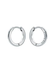 Ted Baker Silver Tone Crisele Logo Hoop Earrings - Image 3 of 6