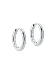 Ted Baker Silver Tone Crisele Logo Hoop Earrings - Image 4 of 6