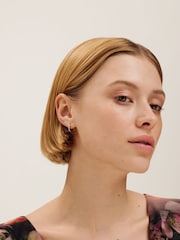Ted Baker Silver Tone Crisele Logo Hoop Earrings - Image 6 of 6