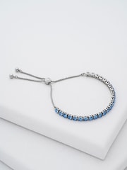 Ted Baker Silver/Blue MELRAH: Crystal Adjustable Tennis Bracelet For Women - Image 1 of 7