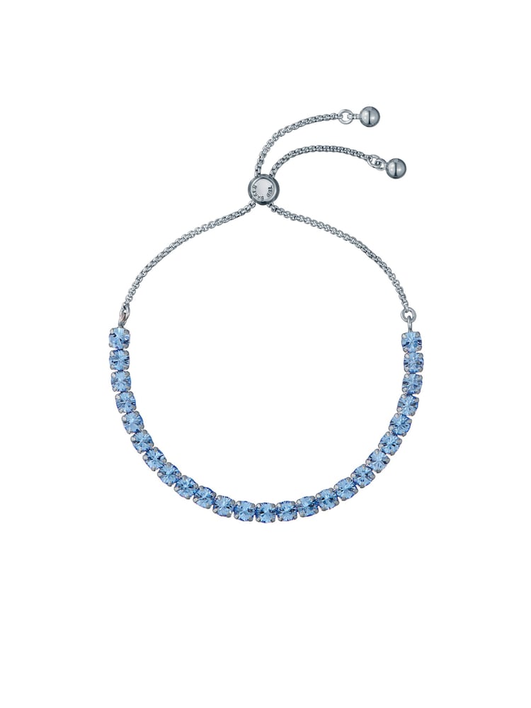 Ted Baker Silver/Blue MELRAH: Crystal Adjustable Tennis Bracelet For Women - Image 3 of 7