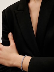 Ted Baker Silver/Blue MELRAH: Crystal Adjustable Tennis Bracelet For Women - Image 5 of 7