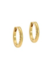 Ted Baker Gold Tone Crisele Logo Hoop Earrings - Image 1 of 6