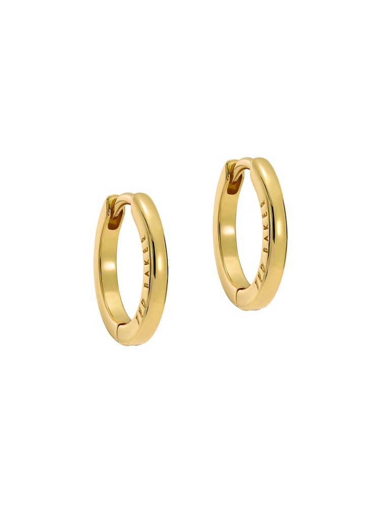 Ted Baker Gold Tone Crisele Logo Hoop Earrings - Image 1 of 6