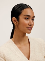 Ted Baker Gold Tone Crisele Logo Hoop Earrings - Image 6 of 6