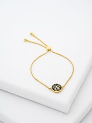 Ted Baker Gold Tone Monelle Monogram Button Adjustable Bracelet - Image 1 of 6