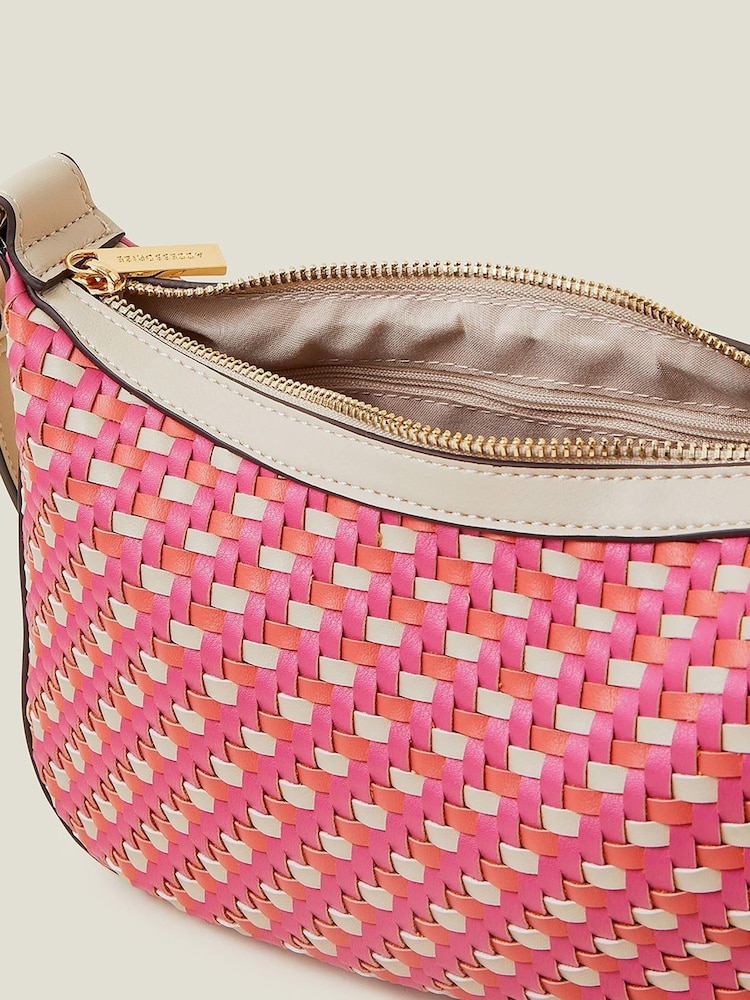 Accessorize Weave Zip Top Cross-Body Bag - Image 4 of 4