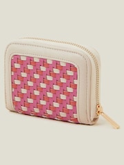 Accessorize Pink Weave Zip Around Wallet - Image 2 of 3
