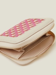 Accessorize Pink Weave Zip Around Wallet - Image 3 of 3