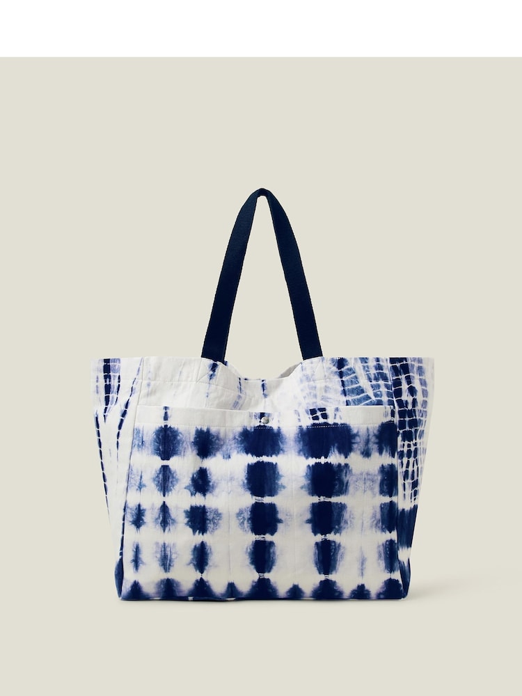 Accessorize Blue Tie Dye Large Shopper Bag - Image 1 of 3