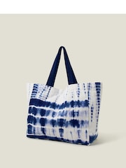 Accessorize Blue Tie Dye Large Shopper Bag - Image 2 of 3