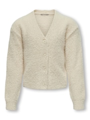 ONLY KIDS Button Up Fluffy White Cardigan - Image 2 of 3