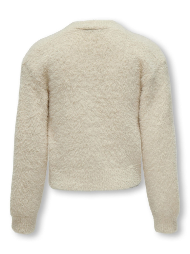 ONLY KIDS Button Up Fluffy White Cardigan - Image 3 of 3