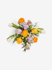 Lilac and Yellow Rose and Tulip Fresh Flower Bouquet With Vase - Image 5 of 5