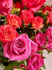 Pink/Purple Roses Fresh Flower Bouquet With Vase - Image 2 of 3