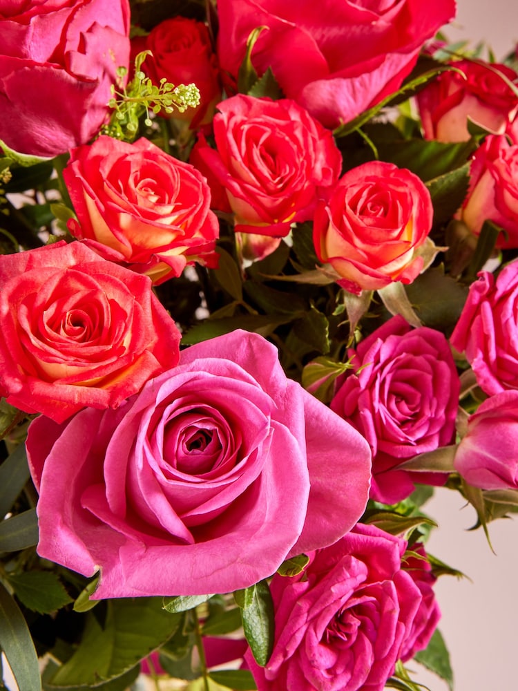 Pink/Purple Roses Fresh Flower Bouquet With Vase - Image 2 of 3