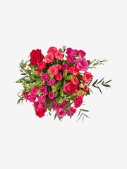 Pink/Purple Roses Fresh Flower Bouquet With Vase - Image 3 of 3