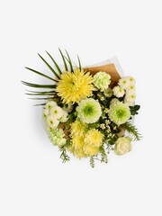 Yellow and Green Chrysanthemum Fresh Flower Bouquet - Image 4 of 4