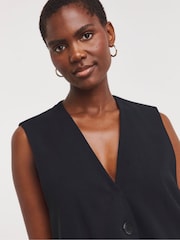 JD Williams Black Longline Waistcoat - Image 3 of 5