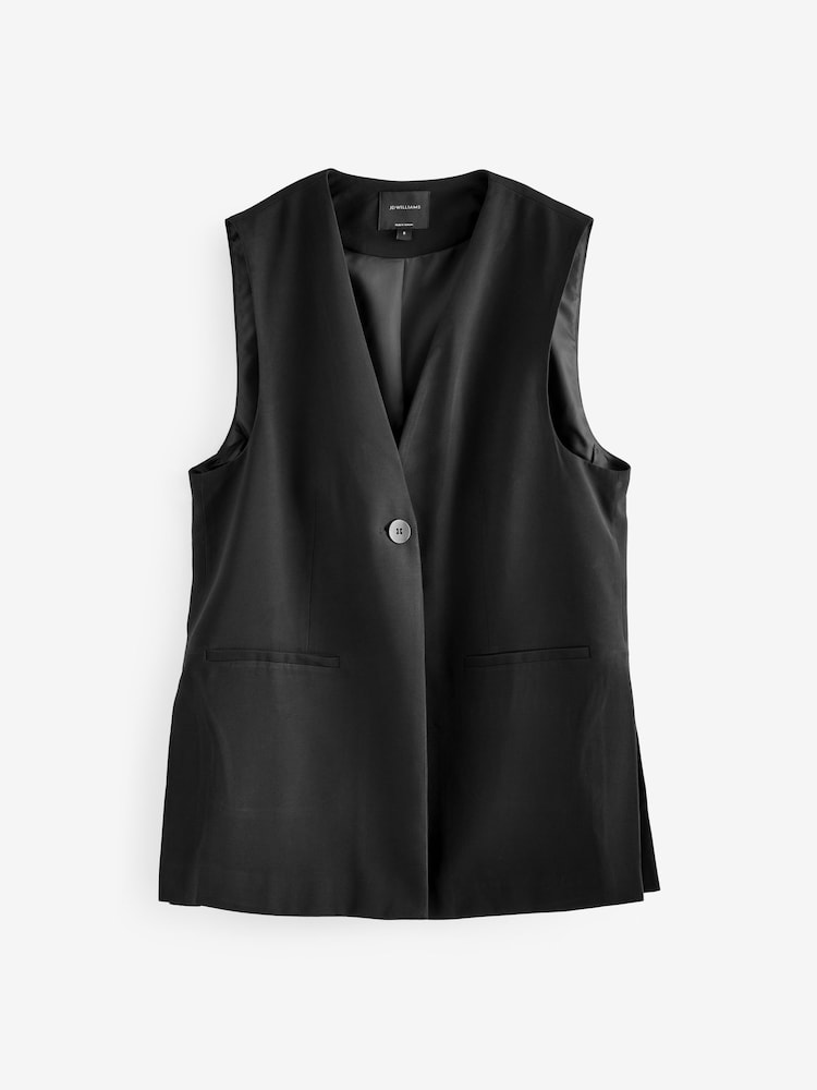 JD Williams Black Longline Waistcoat - Image 5 of 5