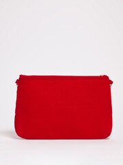 JD Williams Red Velvet Woven Clutch Bag - Image 2 of 4