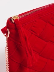 JD Williams Red Velvet Woven Clutch Bag - Image 3 of 4