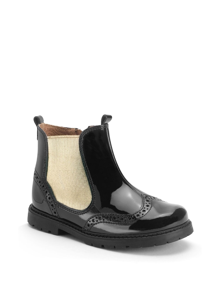 Auriu lucios - Start Rite Leather Zip Up Chelsea Cizme - Image 3 of 6