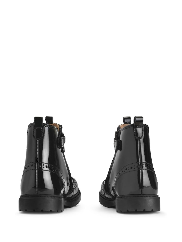 Auriu lucios - Start Rite Leather Zip Up Chelsea Cizme - Image 4 of 6