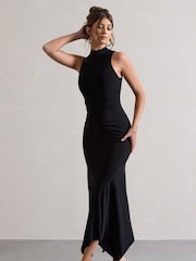 Club L London Black Brionna Twist Front Maxi Dress - Image 3 of 5