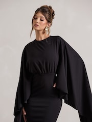 Club L London – Tranquility – gerafftes Midikleid mit Cape - Bild 3 von 6
