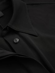 Reiss Black Alexandra Atelier Polo Collar Jersey Maxi Dress - Image 6 of 6