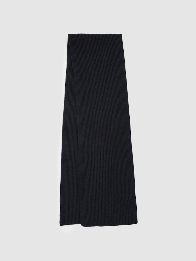 Azul marino oscuro - Reiss Alderny Atelier Ribbed-Cashmere Scarf - Imagen 1 de 4
