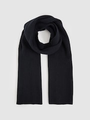 Azul marino oscuro - Reiss Alderny Atelier Ribbed-Cashmere Scarf - Imagen 3 de 4