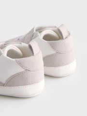 White/Grey Baby Touch Fastening Elastic Lace Chevron Trainers (0-24mths) - Image 3 of 5