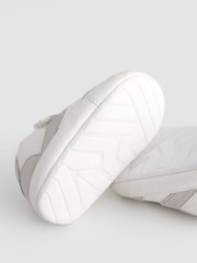 White/Grey Baby Touch Fastening Elastic Lace Chevron Trainers (0-24mths) - Image 4 of 5
