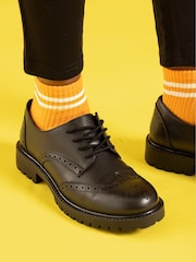 Hush Puppies Black Athena Senior School Shoes - Image 1 of 7