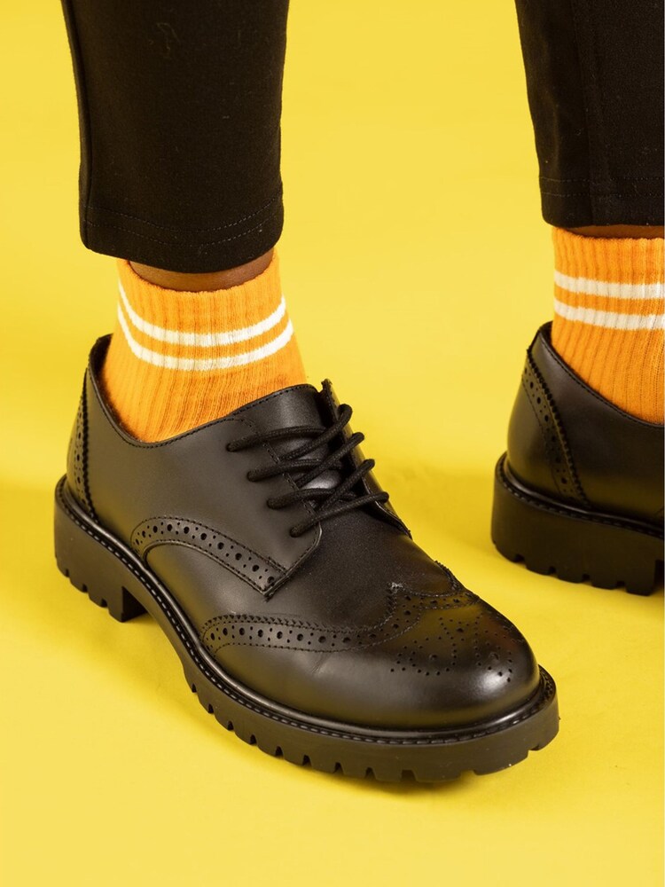 Hush Puppies Black Athena Senior School Shoes - Image 1 of 7 Hush Puppies Black Athena Senior School Shoes - Image 1 of 7