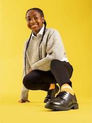 Hush Puppies Black Athena Senior School Shoes - Image 3 of 7